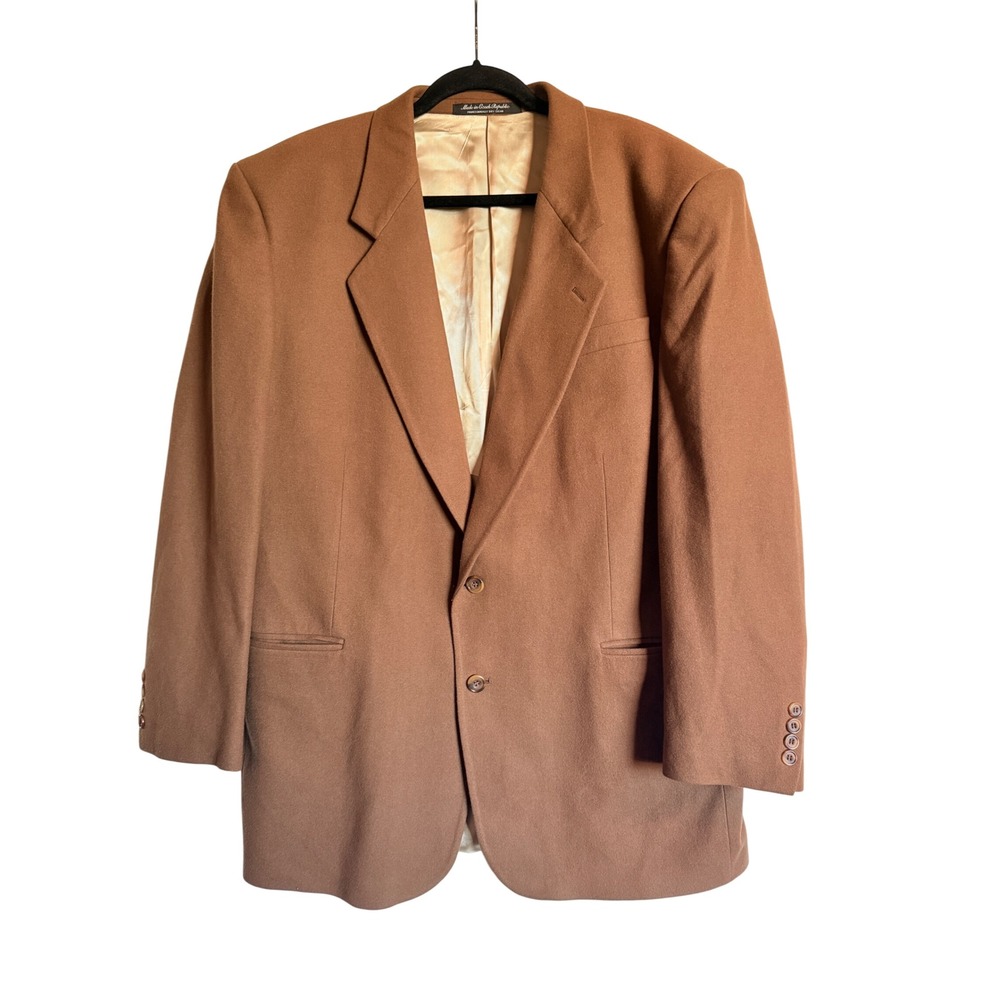 Oscar de la Renta Mens Wool Cashmere Blazer Jacket Size 44L‎ Brown